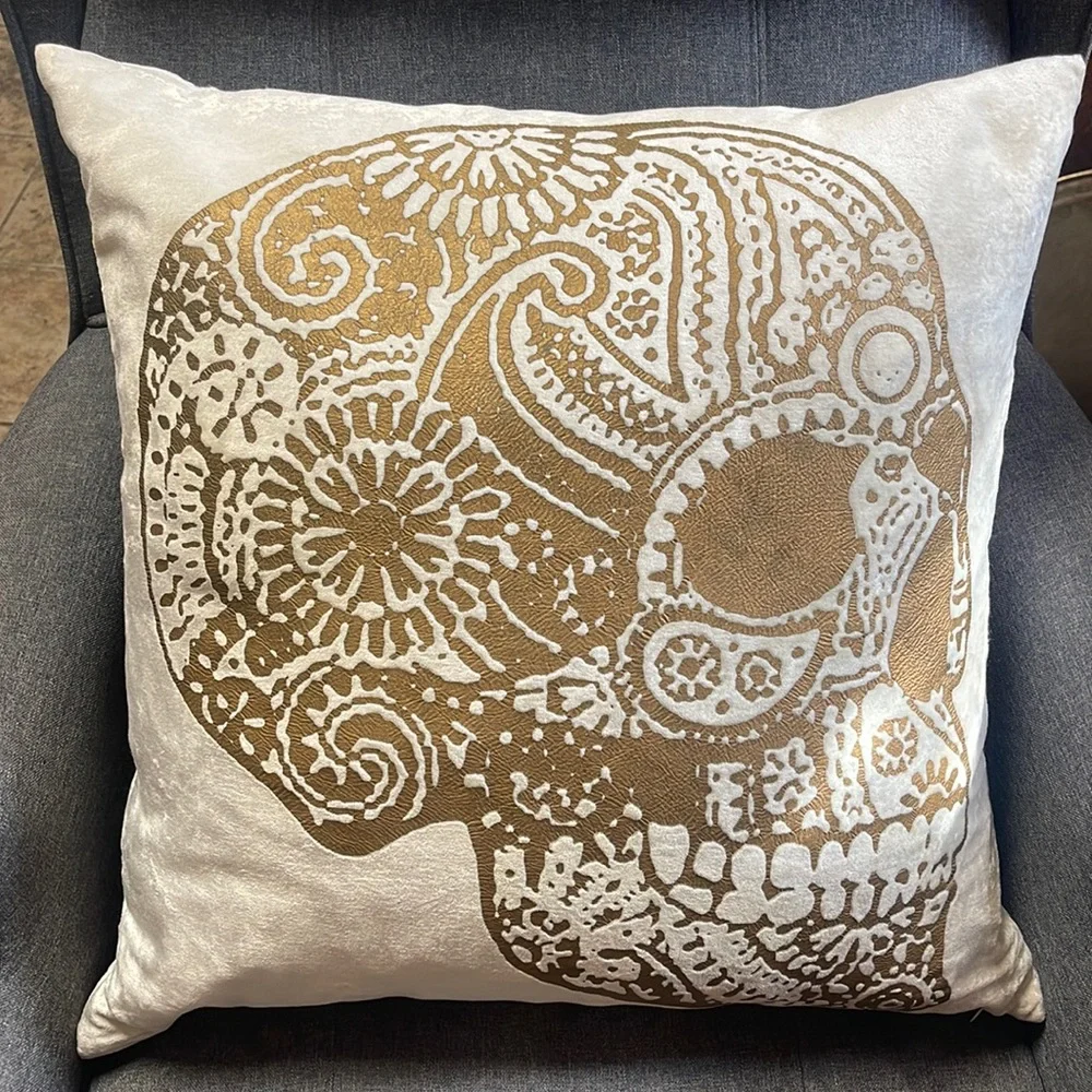 Z Gallerie Sugar Skull Throw Pillow